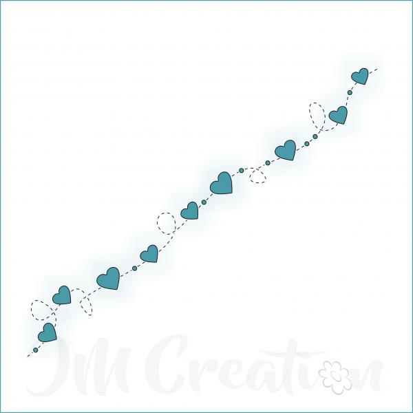 Stanzschablone - Herzgirlande